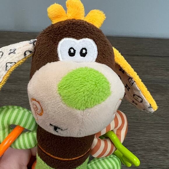 Nuby Brown Puppy Dog‎ Rattle Teether Plush - Picture 1 of 5